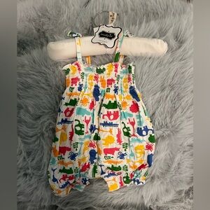 Mudpie baby girl animal pattern romper - size 3-6 months - new with tags.